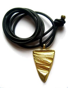 Image of Slice of Sand leather pendant