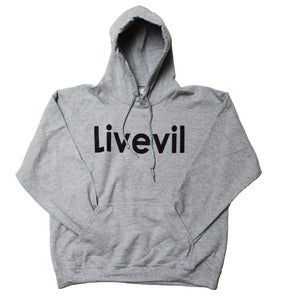 Image of Core Logo Stone Grey Hooded Pullover