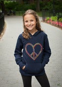 Image of Peace and Love Rhinestud Hoodie