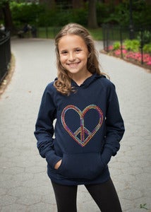 Image of Peace and Love Rhinestud Hoodie