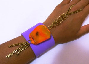 Image of Agate and Leather Hand Harness