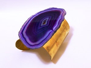 Image of Purple Agate and Brass Cuff