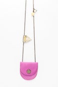 Image of Tiny Dusty magenta & Gold Leather Locket