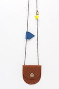 Image of Tiny Brown & Blue Leather Locket