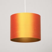 Image of Saffron silk lampshade with gold lining 