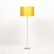 Image of Yellow silk shade on floor standing base