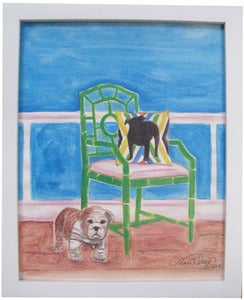 Image of Bulldog By Chair 8" x 10" Print