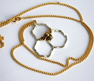 Image of Mini Honeycomb on 24 inch Brass Chain