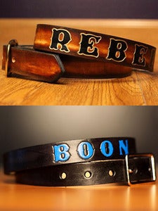 Image of 1 1/4" Custom Leather Name Belt, Personalized With Anything
