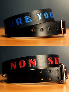 Image of 1 3/4" Custom Leather Name Belt, Personalized With Anything