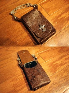 Image of Hangable Handmade Leather Custom iPhone iPod Case with Deatachable Strap
