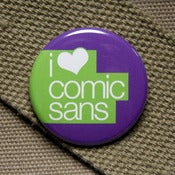 Image of I heart comic sans button