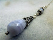Image of Blue Lace Romance Drop Necklace | Blue Lace Agate, Sterling Silver