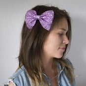 Image of Medium Glitter Hair Bow - 30 Colours!