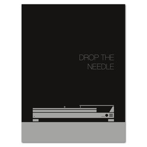 Image of Drop the Needle Print on Black - Screen Printed