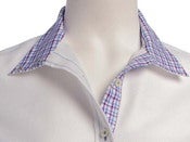 Image of White Twill / Blue & Purple houndscheck / Blue *LIMITED EDITION*