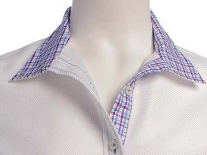 Image of White Twill / Blue & Purple houndscheck / Blue *LIMITED EDITION*