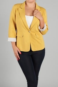 Image of Plus Size Mustard Blazer