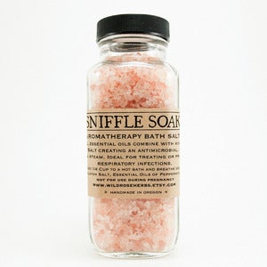 Image of Sniffle Soak - Antimicrobial Bottle Bath Salts 10oz Jar