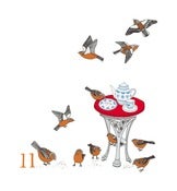 Image of Eleven Chaffinches - Limited Edition Screenprint