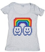 Image of 8 Bit Apparel Rainbow Cloud Ladies Scoop Neck 