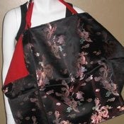 Image of Black/Red Floral Japanese print (silk)