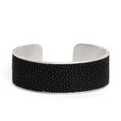 Image of Manchette Caviar argent médium / Caviar silver cuff medium