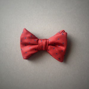 Image of Boys Red & Navy Polkadot