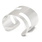 Image of Manchette Dessine-moi deux rectangles argent / Draw me two rectangles silver cuff