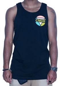 Image of COLOR BLOCK TANK IN BLACK AS NIGHT