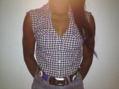 Image of checker board cow girl shirt