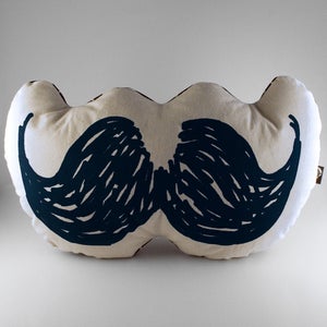 Image of Secret Agent Mustache Pillow (Black)