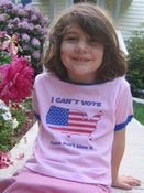Image of I CAN’T VOTE … PLEASE DON’T BLOW IT (New glory: red, pink and blue)