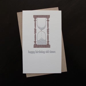 Image of 1221 - old timer letterpress birthday card
