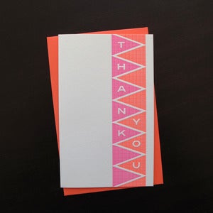 Image of 1103B - flag thanks letterpress card - set of 6