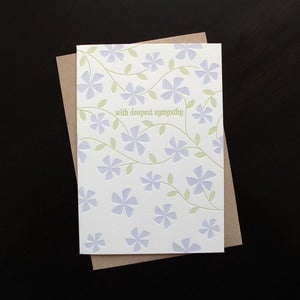 Image of 1313 - vinca letterpress sympathy card