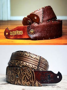 Image of Custom Leather Guitar Strap, One of a Kind ALWAYS. Any Length.