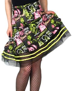 Image of Psychobilly Zombie Pinup Monster Girls Skirt