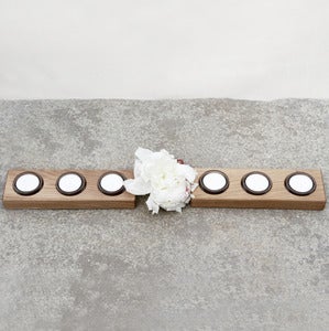 Image of Solid Oak Tea light Runners (Pair)