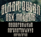 Image of BLACK QUEEN SEX MACHINE CUSTOM FONT