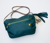 Image of -- S O L D-- one of a kind! ALL LEATHER small crossbody bag in jade