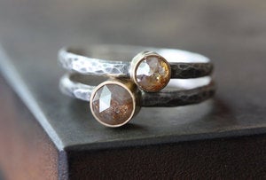 Image of Dusty Rose-Champagne Rose Cut Diamond Ring