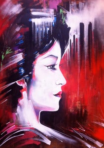 Image of Tokyo Lady - original painting on wooden board