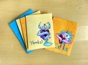 Image of Printed Monster Cards - 'Thanks' Set of 4