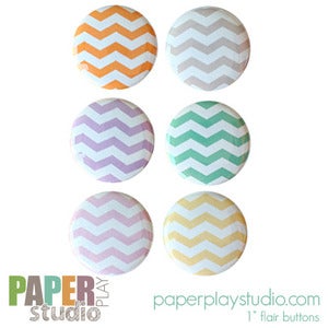 Image of Pale Chevrons - Set of 6 flair buttons