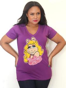 Image of Miss Piggy V-Neck Tee - Tess Munster Shop - Plus Size T-Shirt