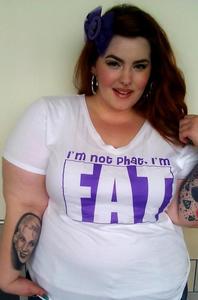 Image of The Tess Munster Tee - Im Not PHAT... Im FAT - V-Neck Tee Shirt 