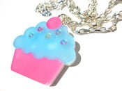 Image of Cupcake necklace blue frosting