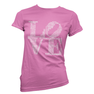 Image of Women's Aphillyated® LOVE Tee (Hot Pink)