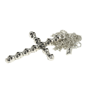 Image of Lara. Large Skull Cross Necklace